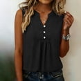 thumbnail image 2 of Fewfanhot Womens Tops Sleeveless Button Down Shirt Tops V Neck Business Casual Collared Blouses Tank Top, 2 of 9