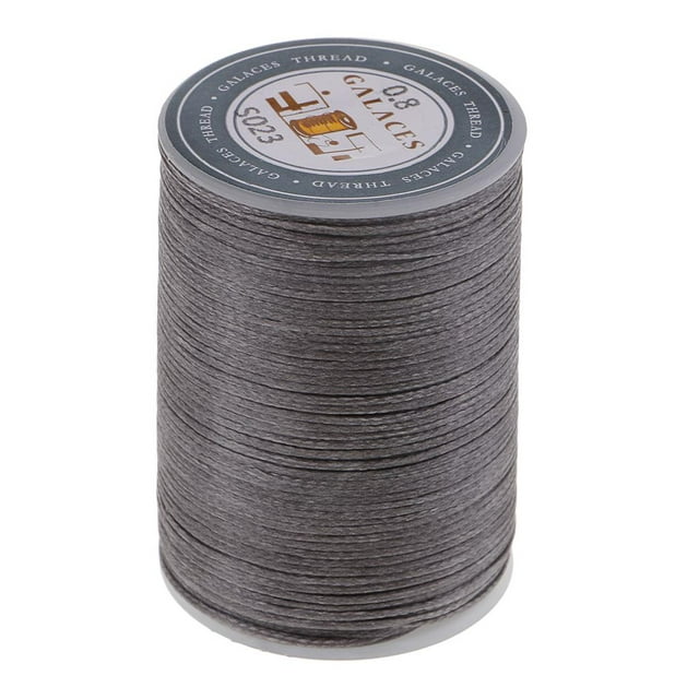 veasfak Fil de Polyester Ciré Plat 0,8 mm pour Couture Bricolage Fabrication de Bijoux - Gris Foncé