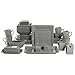 thumbnail image 3 of 10 Strawberry Street Nova Square 40 pc Dinnerware Set, gray, 3 of 4