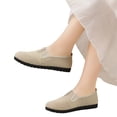 thumbnail image 2 of Domuza Women's Breathable Mesh Slip-On Walking Shoes, Lightweight Non-Slip Soft Sole Comfort Sneakers, Casual Footwear for Daily Walking, Indoor & Outdoor Activities Beige 8（EU-40）, 2 of 7