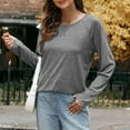 thumbnail image 7 of Womens Long Sleeve Shirts Fashion Crewneck Tops Loose Tunic Blouses Lightweight Pullover Tees, 7 of 7