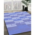 thumbnail image 3 of Ahgly Company Machine Washable Indoor Round Transitional Jeans Blue Area Rugs, 5' Round, 3 of 7