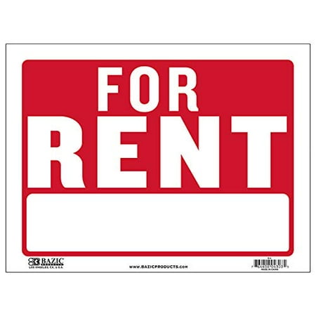 Basic Products BAZIC 9" X 12" for Rent Sign