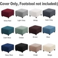 thumbnail image 2 of Large Light gray Square Footstool Cover Stretch Ottoman Cover Plush, Thicker Large Stretch Pouffe Cover Anti-Slip Foot Stool Jacquard Slipcovers With Elastic Bottom, Machine Washable, 2 of 5