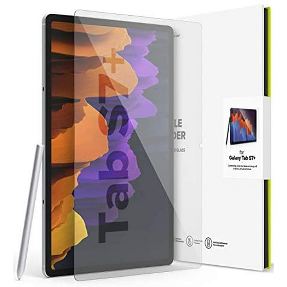 Ringke Invisible Defender Glass Designed for Galaxy Tab S7 Plus (2020) Screen Protector Ultimate Clear Shield, High