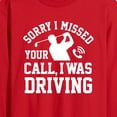 thumbnail image 2 of Instant Message - Sorry Missed Call Driving Golf - Men's Long Sleeve Graphic T-shirt, 2 of 5