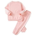 thumbnail image 5 of Caqnni Toddler Kids Baby Girl Fall Outfits Color Block Long Sleeve Sweatshirt Pullover Tops Pants Winter Clothes Sets Toddler Gift 3 6 12 18 24 Months 2T 3T Outfits,1-2 Years, 5 of 9