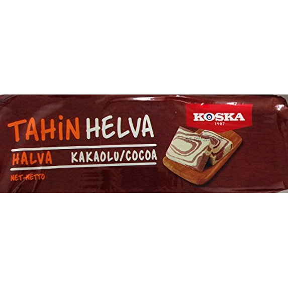 Authentic Turkish Tahin Helva (Halva) with Cocoa 1 Lb / 450g. Includes Our Exclusive HolanDeli Chocolate Mints.