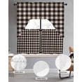 thumbnail image 2 of Black Plaid Swag Curtains for Living Room/Bedroom Windows, Vintage Country Gray Buffalo Check Gingham Kitchen Curtains and Valances Set 36 Inch Length, Light Filtering Swags Valance Curtain Panels, 2 of 5