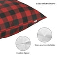 thumbnail image 3 of Honeii Red Black Plaid Print Throw Pillow, Square Decorative Pillow Forms Soft Fluffy Plump Pillow Decorative Pillow Inserts,Couch Pillows-12"x12", 3 of 7