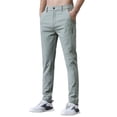 thumbnail image 2 of YMNXA Men's Casual Pants Elastic Waist Solid Color Straight Fit Comfortable Lightweight Breathable Trousers With Pockets For Daily Wear,Green,34, 2 of 5