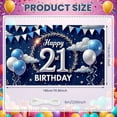 thumbnail image 2 of Navy Blue Theme Happy 21st Birthday Banner Silver Decoration 21st Birthday Display Balloon Elements Star Pattern Happy 21 Backdrop for 21st Birthday Party Indoor Decoration Photo Prop, 2 of 4