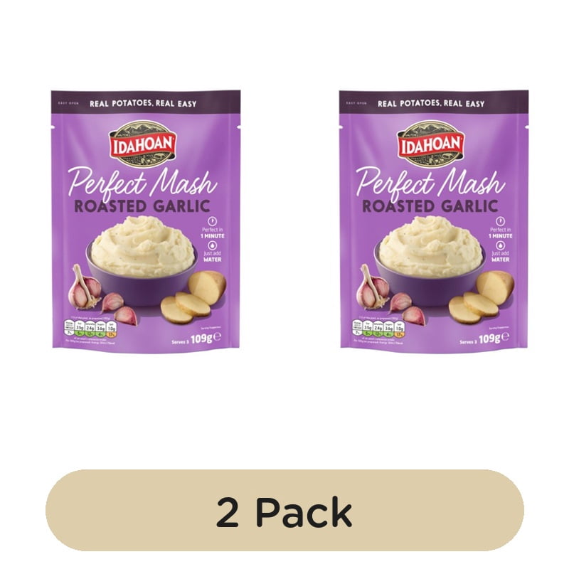 Idahoan Roasted Garlic Mash 109g, British Import (Pack of 2)