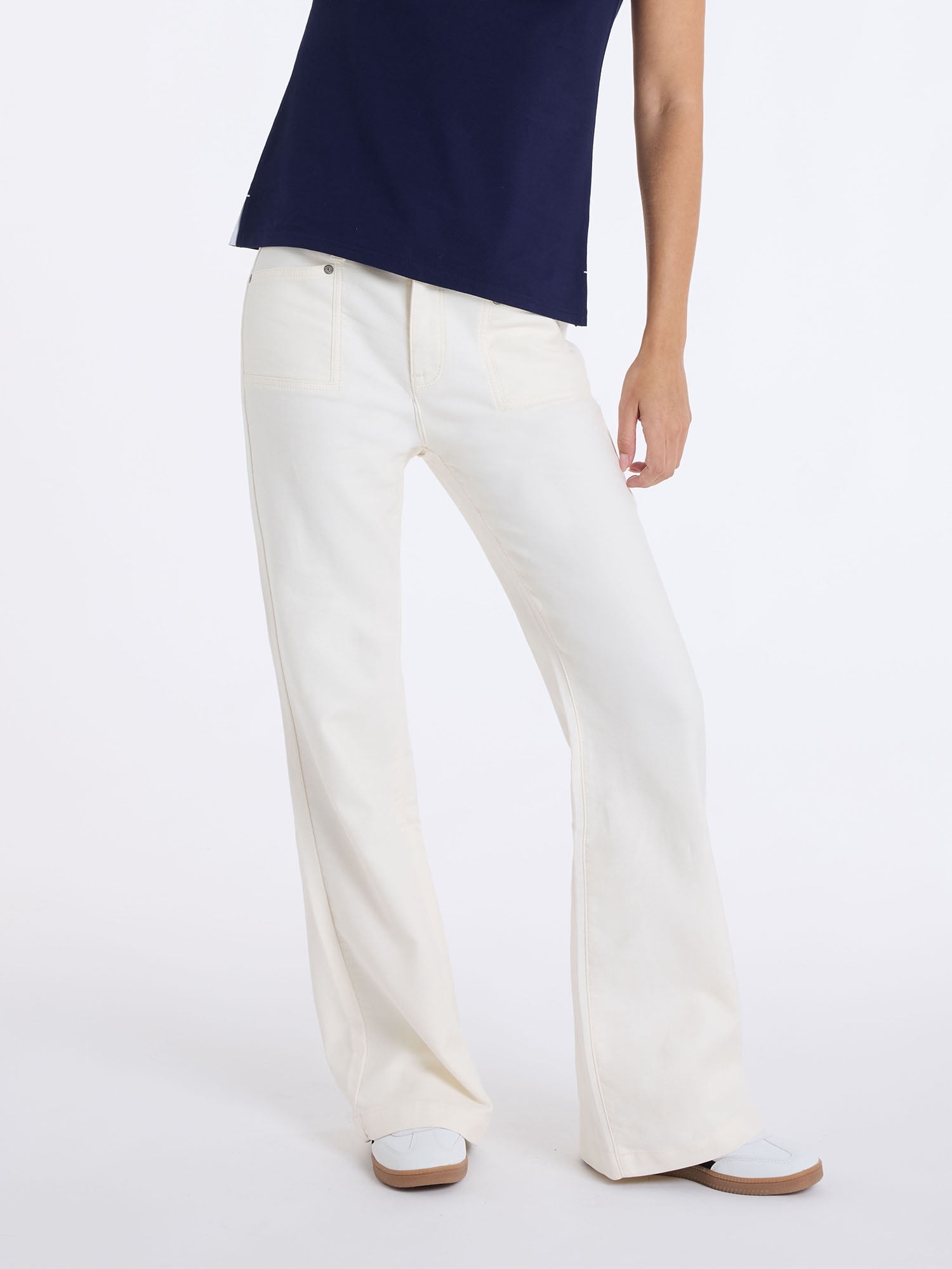 U.S. Polo Assn. Women's Patch Pocket Flare Knit Denim Pants