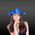 thumbnail image 7 of Light up LED Flashing Sequin Cowboy Hat (Blue) by PartyGlowz – Sparkly Glitter Cowgirl Hat for Disco, Birthday, Party, 7 of 7