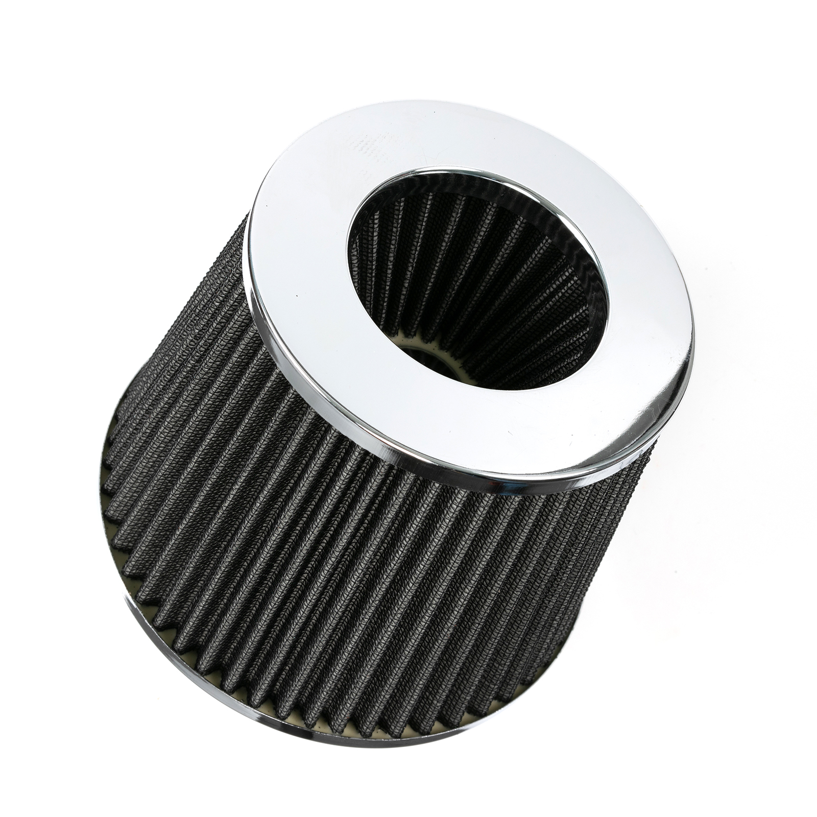 3" 76mm High Flow Dry Air Filter – Cold Air Intake Cone, Universal Clamp-On, Black