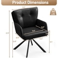 thumbnail image 2 of WUTUTUEE Dining Chair with Arms,Modern Upholstered Swivel Dining Room Chairs Comfy Accent Armchair with Mid Back, Desk Arm Chair for Kitchen/Living Room/Dining Room, Black, 2 of 9