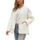 thumbnail image 4 of CHAQUETA PUFFER ELEGANTE INSPIRE CHIC PARA MUJERES, DE MANGA LARGA, CON BOTONES A PRESIÓN, CHAQUETAS DE PLUMÓN, TAMAÑO M, BLANCA, 4 of 6