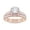 Rose Gold, variant on AFFY Bridal Rings Set for Women 5MM Round Lab Created Moissanite Engagement Ring With Matching Band Set for Her in 14K White Gold Over Sterling Silver, Size 7