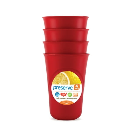 Preserve Everyday Cups , 16 Oz,Pepper Red, 4 Ct (Best Way To Preserve Red Wine)