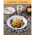 thumbnail image 3 of 15 Inch Round Placemats Set of 6, Black Spring Floral Non Slip Heat Insulation PP Table Mats, Farmhouse Flowers Elegant Pastoral Washable Place Mats for Kitchen Dining Party Table Decor, 3 of 7