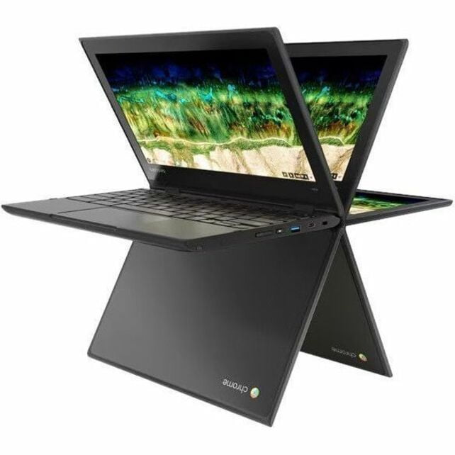 Lenovo 500e Chromebook 2nd Gen 81MC005AUS 11.6" Touchscreen Convertible 2 in 1 Chromebook - HD - Intel Celeron N4120 - 4 GB - 32 GB Flash Memory - English Keyboard - Black