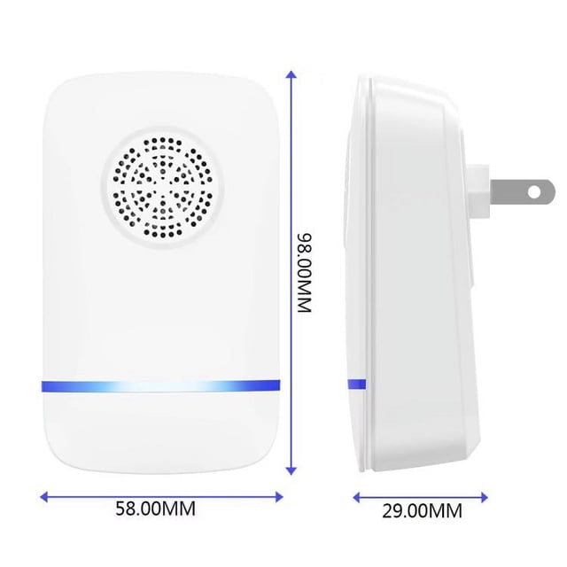 Repelente electrónico ultrasónico de 4 piezas para el control de plagas - Repelente ultrasónico de plagas para interiores de roedores, enchufable,