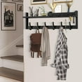 thumbnail image 5 of Coat Rack Wall Mount with Shelf, 27.5" Entryway Wall Hanging Shelf, Coat and Key Hanger with 10 Dual Hooks, Mail Organizer and Key Holder Hat Rack for Wall, Wood Coat Hooks with Storage, 5 of 14