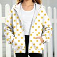 thumbnail image 6 of Zip Up Hoodie for Girls Polka Dot Print Long Sleeve Sweatshirt Hooded Jacket Front Pockets Trendy Fall Winter Casual Loose Fit Top, 6 of 6