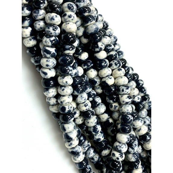 Natural Black Rain Jasper Beads / Faceted Rondelle Shape Beads / Healing Energy Stone Beads / 8mm 2 Strand Gemstone Beads For DIY Jewelry Making