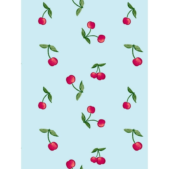 Cherries Removable Vinyl Wallpaper by Barbie - Sky