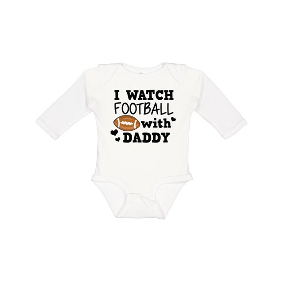 Inktastic I Watch Football with My Daddy Boys or Girls Long Sleeve Baby Bodysuit