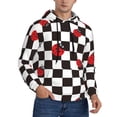 thumbnail image 2 of Lsque Ladybugs Of Black And White Checkers Pattern Casual Men's Hoodie,Hooded Sweatshirt with Kangaroo Pocket,Pullover Hoodie-Medium, 2 of 7