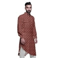 thumbnail image 3 of Atasi Style Asymétrique Kurta pour Hommes Imprimée Longue Chemise Kurta Décontractée, 3 of 6