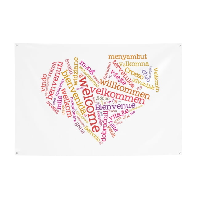 International Welcome Languages Sign Banner, Different Word Hanging Banners Backdrop Festive Party Decor for Indoor Outdoor, 47 x 71 Inches