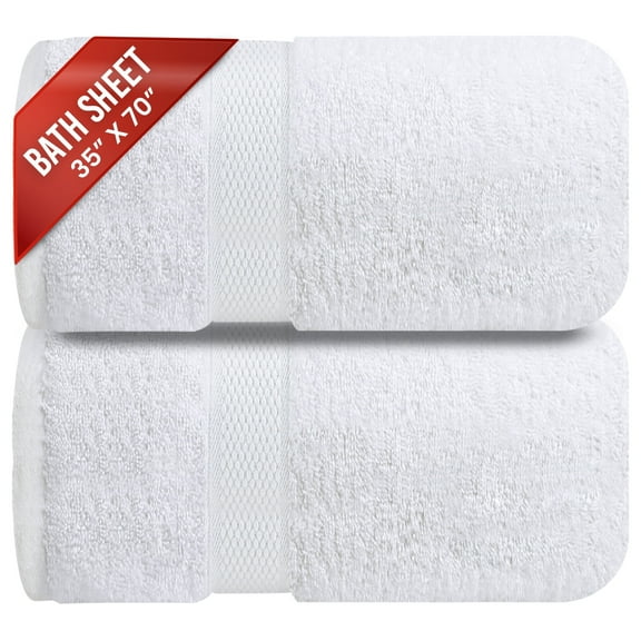 Infinitee Xclusives Premium Bath Sheets, Terry Towels, Honey Comb Dobby, 2 Count