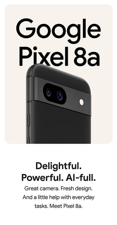 Restored Google Pixel 8a Unlocked 128GB Obsidian (Refurbished)