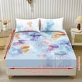 thumbnail image 5 of SEANATIVE Queen Fitted Sheet Set 3 Piece, with 1 pcs Mattress Cover 2 pcs Pillow Covers, Elastic Fabric Sheet Set, Fade-Resistant Dustproof Bed Protector, Jellyfish Print Blue Violet, 5 of 7