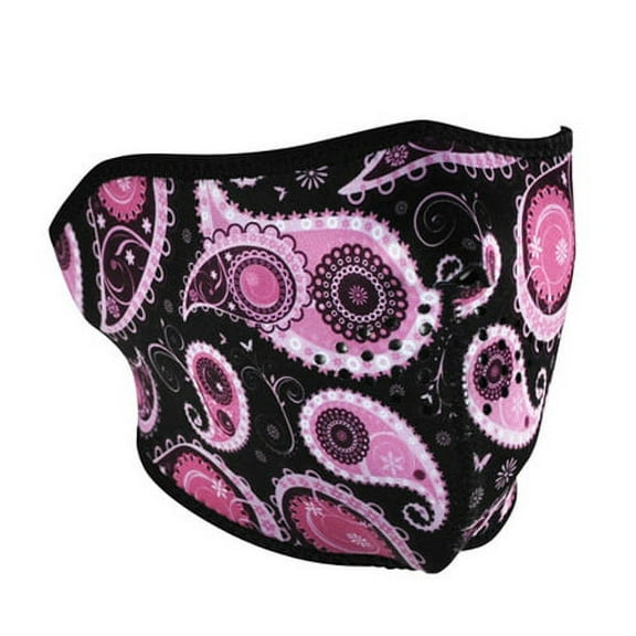 Bobster Half Face Mask (One Size Fits Most, Purple Paisley)