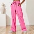thumbnail image 2 of Wide Leg Pants Woman High Waist Comfortable Loose Sports Jogging Trousers Casual Sweatpants With Pocket Flowy Pants, 2 of 5
