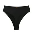 thumbnail image 3 of RELLECIGA Women's High Waisted High Cut Thong Bikini Bottom, 3 of 3