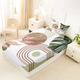thumbnail image 4 of Castle Fairy Boho Tropical Leaf Twin Sheet Sets 3pcs for Teens, Geometric Art Bedding for Bedroom, Blush Pink Sage, 4 of 6