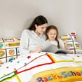 thumbnail image 4 of Homewish Back To School 7-Piece Twin Bedding Sets,Ducational Learning Bedding Comforter Set,Kawaii Pencil Bus Sheet Sets For Teens,Breathable Home Decor Reversible, 4 of 8