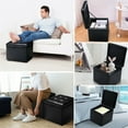thumbnail image 5 of Costway 16''Cube Ottoman Pouffe Storage Box Lounge Seat Footstools with Hinge Top Black, 5 of 10