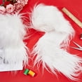 thumbnail image 5 of 1.5M Fashion Faux Fur Trimming with Cloth Band Christmas Tree Ornament Accessories White 50mm, 5 of 9