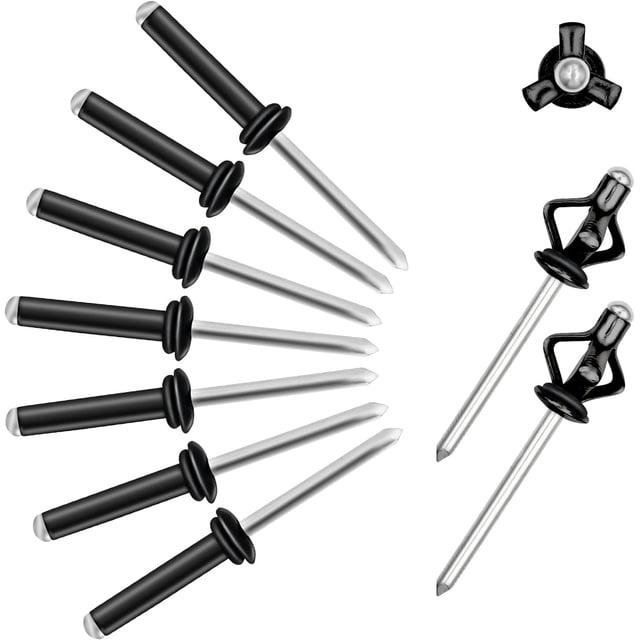 ORUYROP 3/16"x1" Tri Grip Rivets-50PCS-Tri-fold Marine Decorative Pop Rivets with Waterproof O Rings,Tri-Grip Rivets for Boat Canoe,Aluminum Blind Rivets Tri Grip Boat Kayak Rivets,Trifold Ri