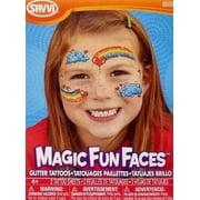 Temporary Tattoos ~ Glitter Rainbow Face Magic Fun Faces ~ 2 Sheets