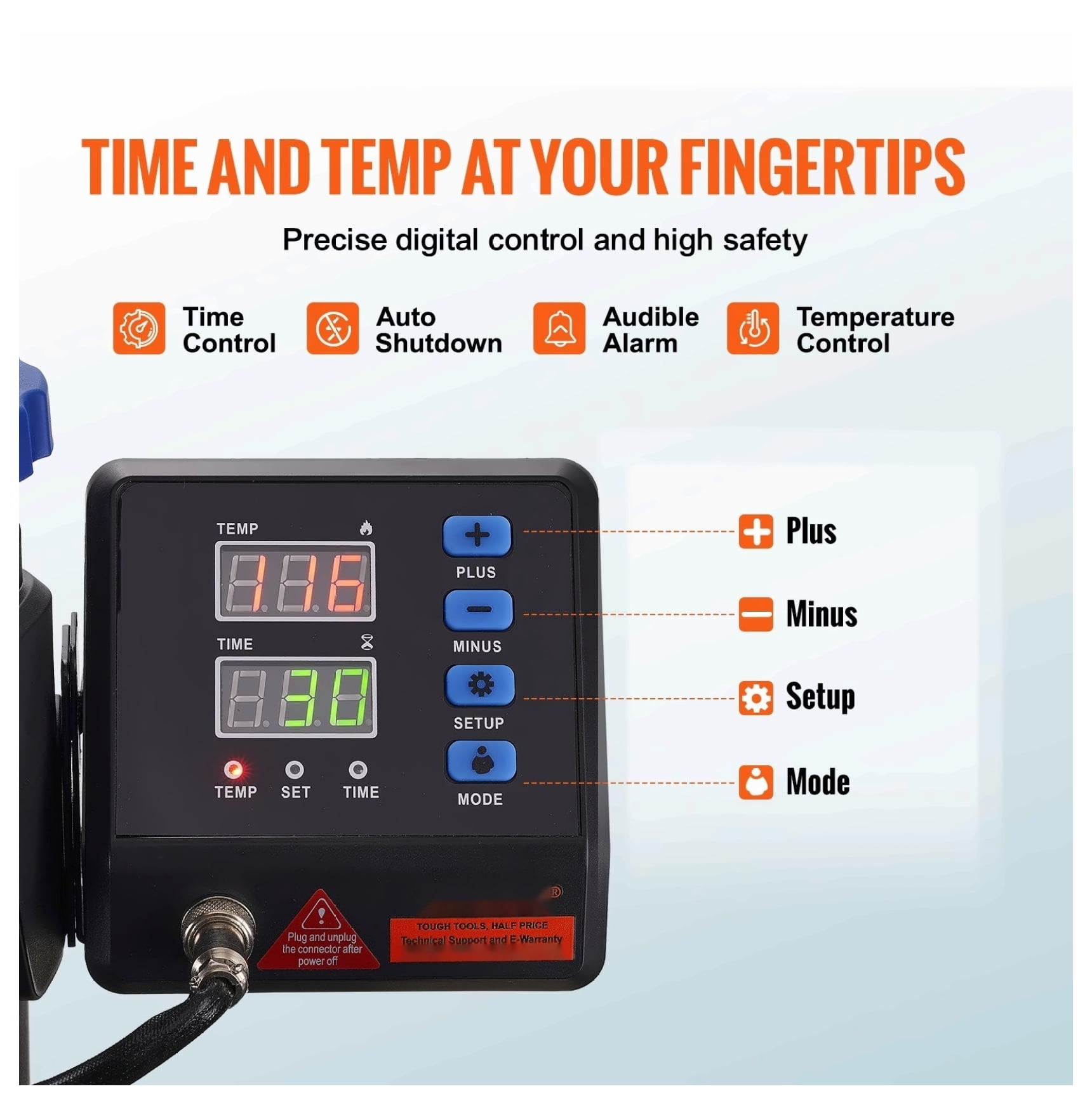 TriGol Heat Press 15x15 5 in 1, Swing Away Heat Press Machine for T-Shirts, Hats, Mugs, Plates, Sublimation Transfers, Digital Control, Fast Heating