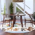 thumbnail image 4 of Cartoon Animals Round Rug 5ft Washable Circle Kitchen Rugs Non Slip Modern Forest Celebration Party Large Area Rug Indoor Floor Carpet for Bedroom Living Room Home Office Dining Room Nursery, 4 of 8