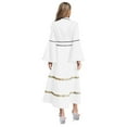 thumbnail image 3 of iiniim Robe de Clergé pour Femmes Robe Maxi de Clergé Robe de Chœur de Ministre Manches Évasées Robe Longue à Boutons Blanche 3TG, 3 of 8